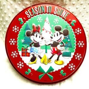 Disney 100 Mickey & Minnie 12" Round Holiday Metal Hanging Wall Decor- NEW